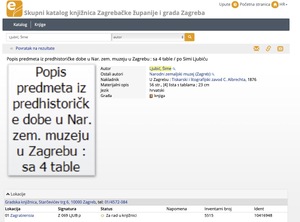 Popis Predmeta iz Predhistoricke dobe u nar. zem. Muzeju u Zagrebu